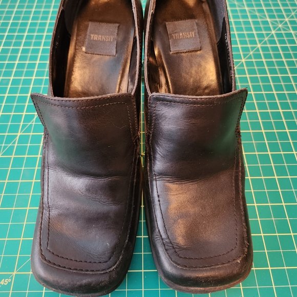 Transit black leather heeled loafers - Picture 2 of 7